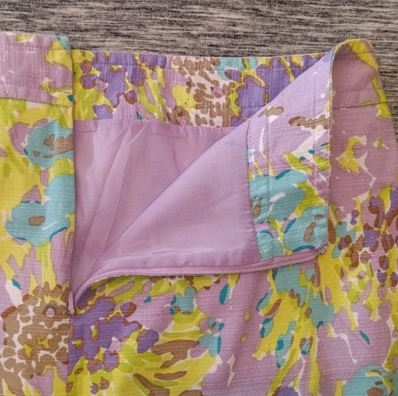 Talbots | Garden Floral Purple, Blue, & Green Pencil Skirt Size 8 - Picture 10 of 12